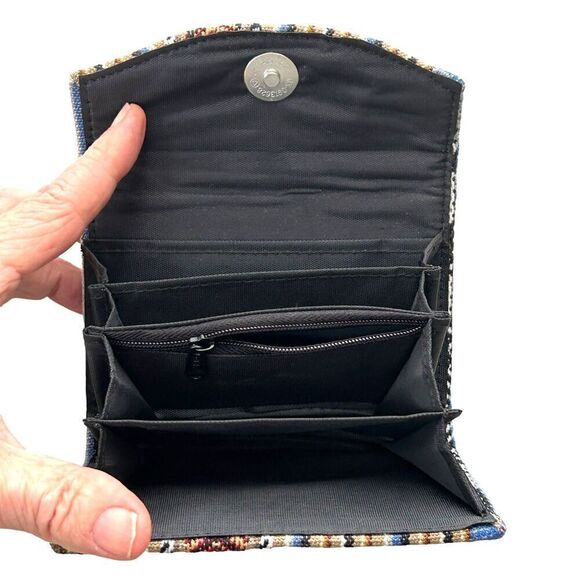 Wallet Women's Tapestry Snap Closure, Interior Card Slots, Zip Card Compartment - Picture 4 of 7